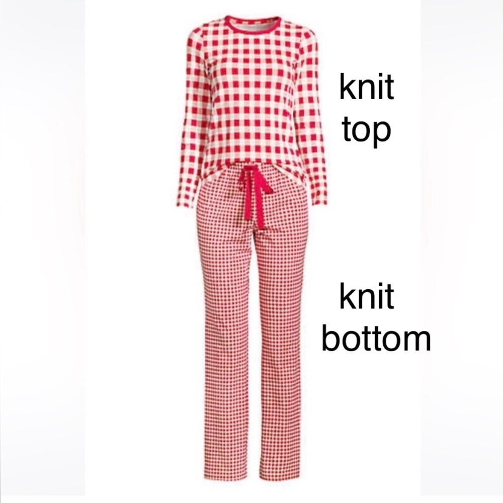LANDSEND Pajamas Set Cotton Knit Long Sleeve Top and Long Pants Draper James